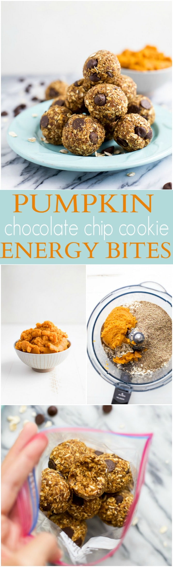 Healthy Midday Snacks
 Pumpkin Chocolate Chip Cookie Energy Bites