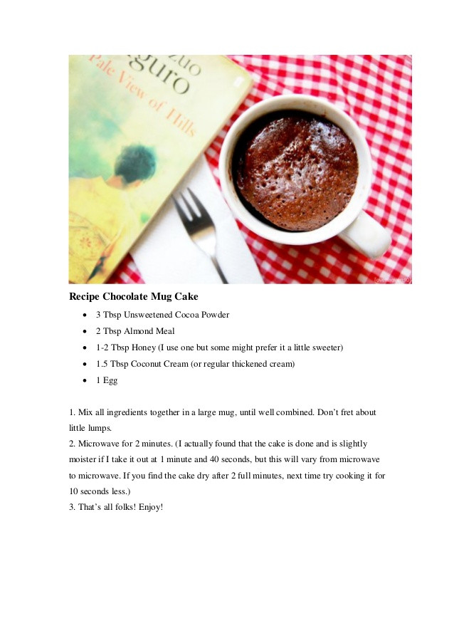 Healthy Mug Cake Recipes
 Recipe Healthy Chocolate Mug Cake