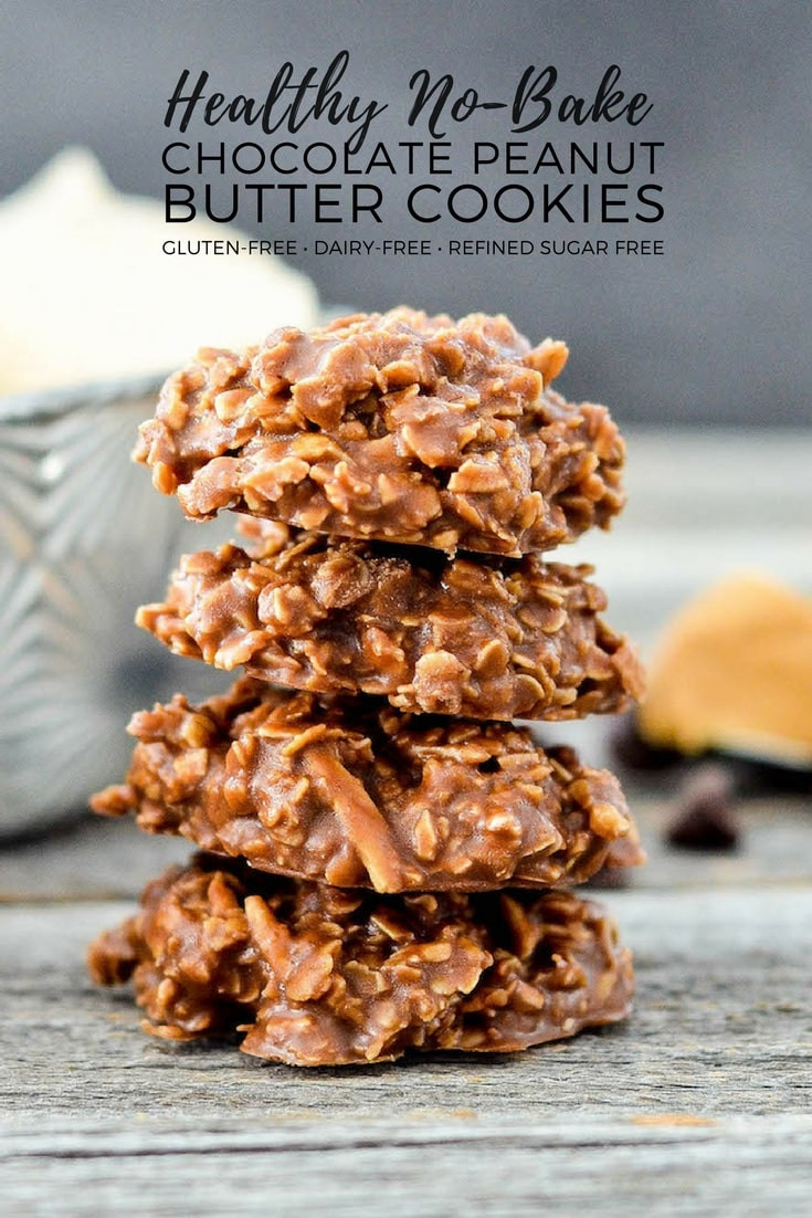 Healthy No Bake Chocolate Peanut Butter Oatmeal Cookies
 Healthy No Bake Chocolate Peanut Butter Cookies