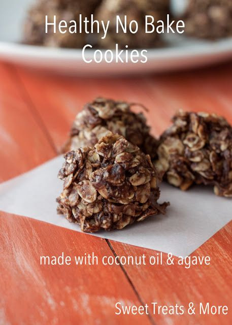 Healthy No Bake Cookies Honey
 Chocolate No Bake Cookies made with Coconut Oil & Agave