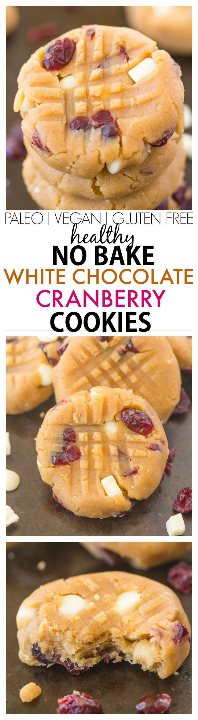 Healthy No Bake Cookies Sugar Free
 Healthy No Bake White Chocolate Cranberry Cookies NO