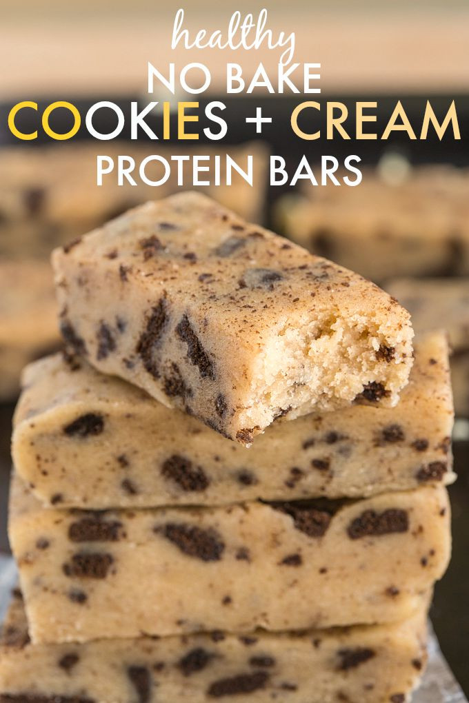 Healthy No Bake Cookies Sugar Free
 No Bake Cookies and Cream Protein Bars