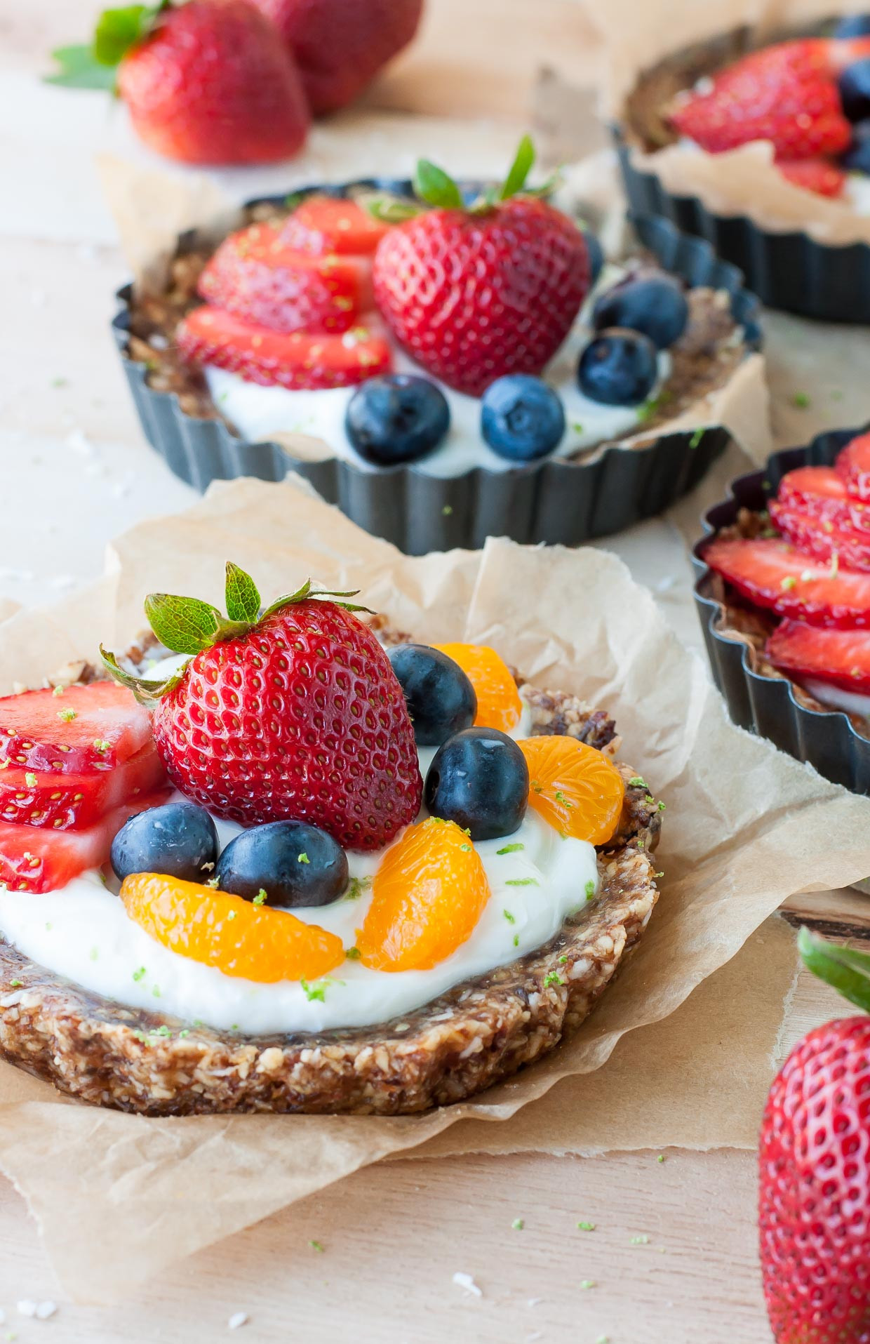 Healthy No Bake Desserts
 Healthy No Bake Coconut Lime Tarts with Fruit and Yogurt