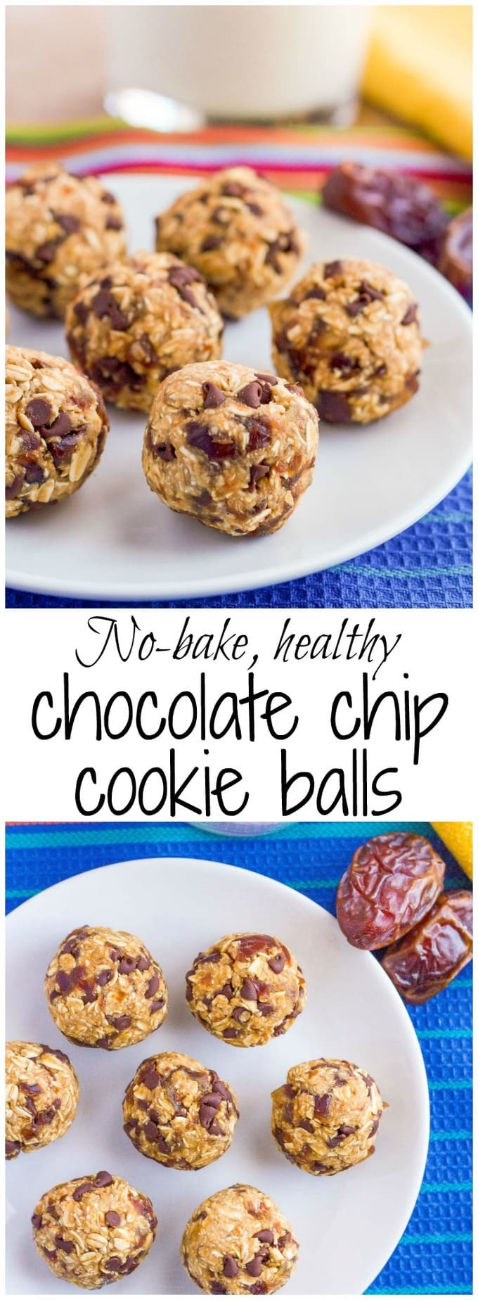 Healthy No Bake Oatmeal Chocolate Chip Cookies
 no bake chocolate chip cookie balls