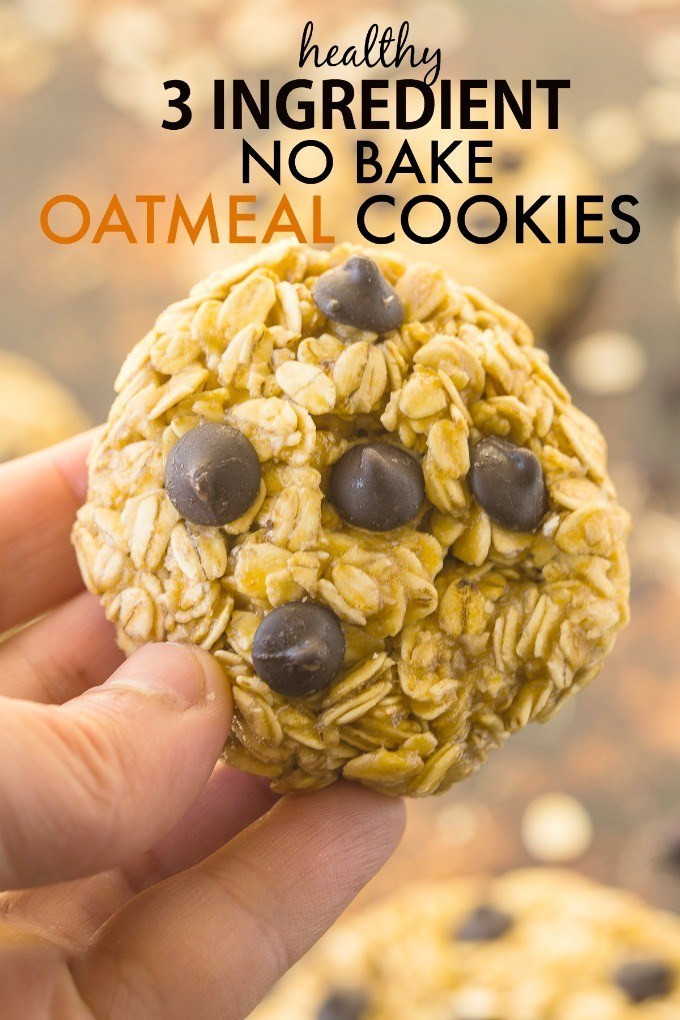 Healthy No Bake Oatmeal Cookies
 Healthy 3 Ingre nt No Bake Oatmeal Cookies