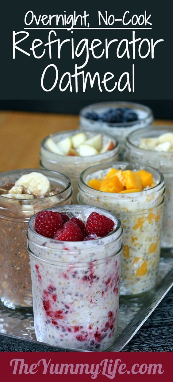 Healthy No Cook Breakfast
 Refrigerator Oatmeal 6 no cook flavors Make ahead in