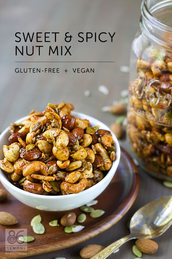 Healthy Nut Free Snacks
 Sweet & Spicy Nut Mix vegan gf