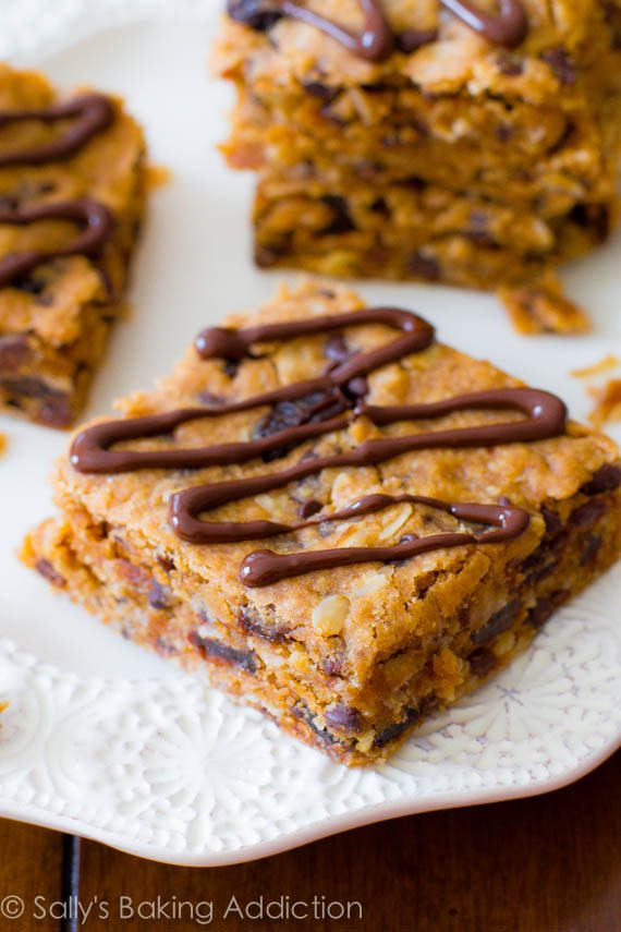 Healthy Oat Snacks
 Healthy Peanut Butter Chunk Oatmeal Bars Sallys Baking