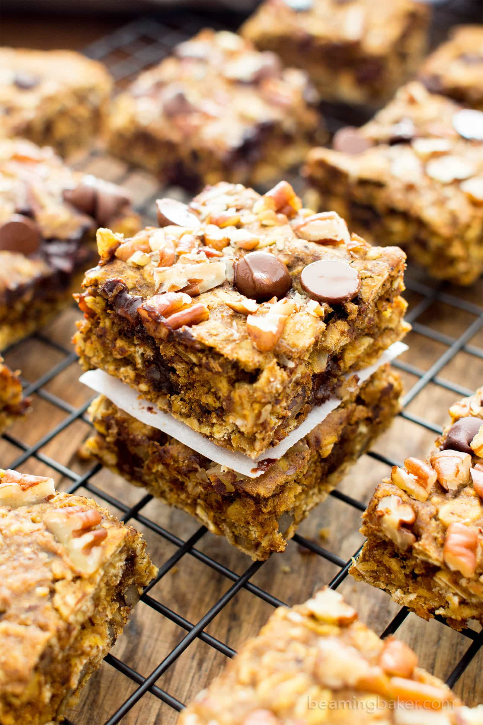 Healthy Oatmeal Breakfast Bars
 Gluten Free Pumpkin Chocolate Chip Oatmeal Breakfast Bars