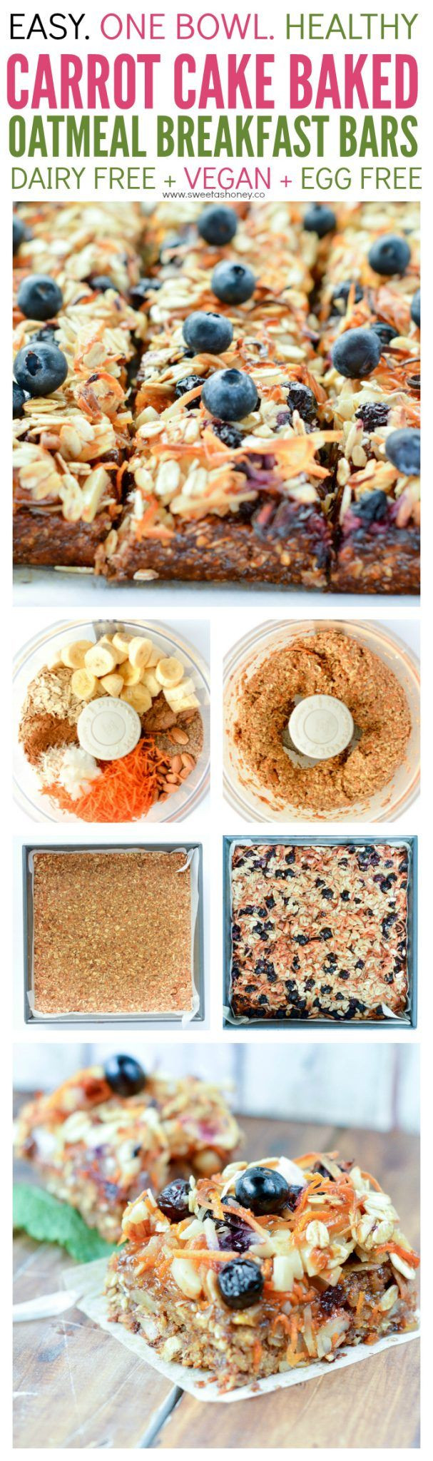 Healthy Oatmeal Breakfast Bars Recipe Easy
 Carrot Cake Oatmeal Breakfast Bars are super easy and