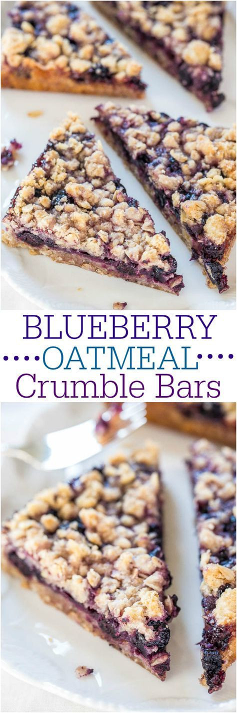 Healthy Oatmeal Breakfast Bars Recipe Easy
 Blueberry oatmeal Easy bar and Breakfast snacks on Pinterest