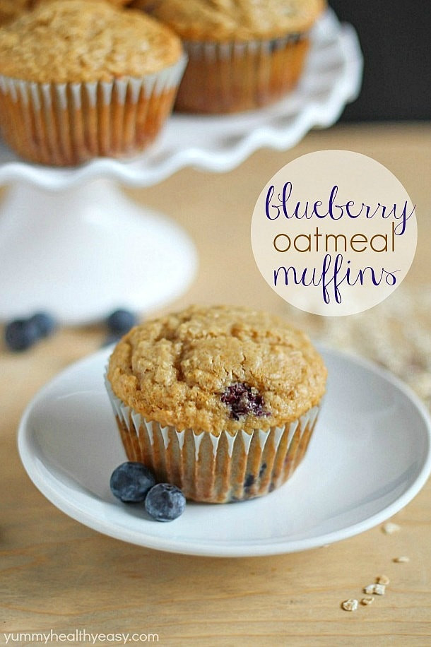 Healthy Oatmeal Breakfast Muffins
 Blueberry Oatmeal Muffins Yummy Healthy Easy