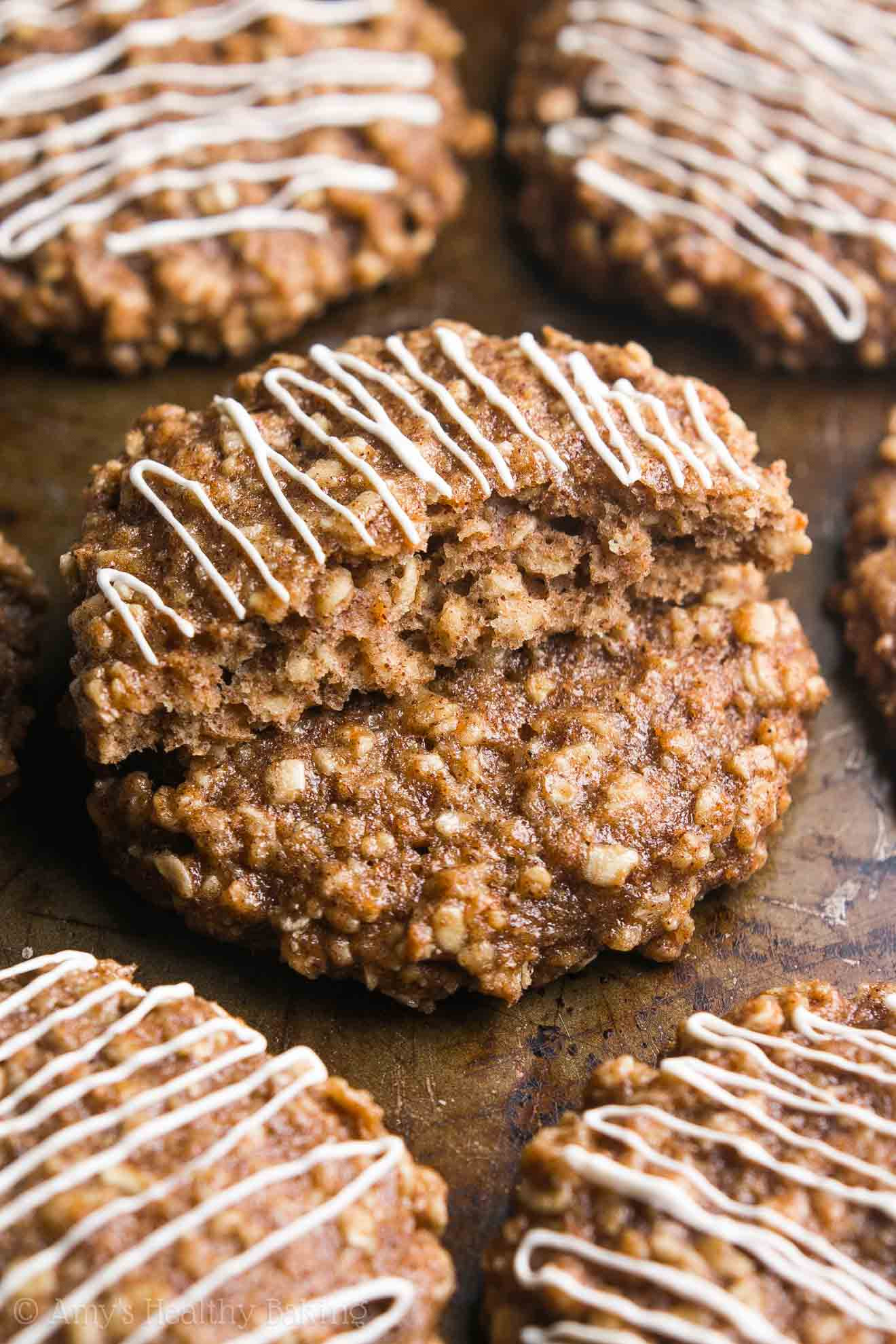 Healthy Oatmeal Cinnamon Cookies
 Cinnamon Roll Oatmeal Cookies