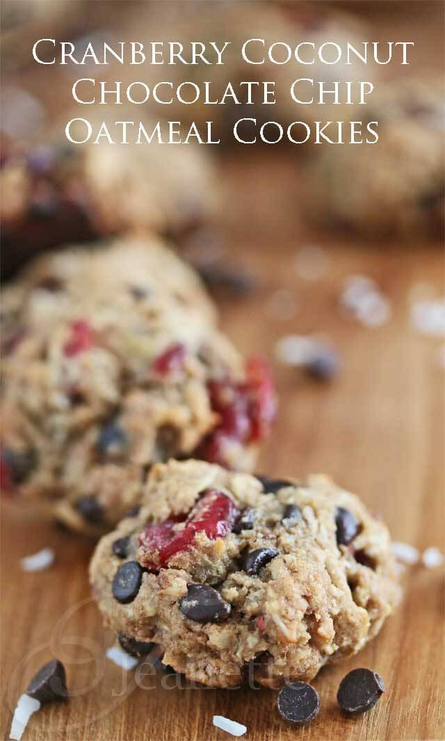 Healthy Oatmeal Coconut Chocolate Chip Cookies
 Cranberry Coconut Chocolate Chip Oatmeal Cookies Recipe