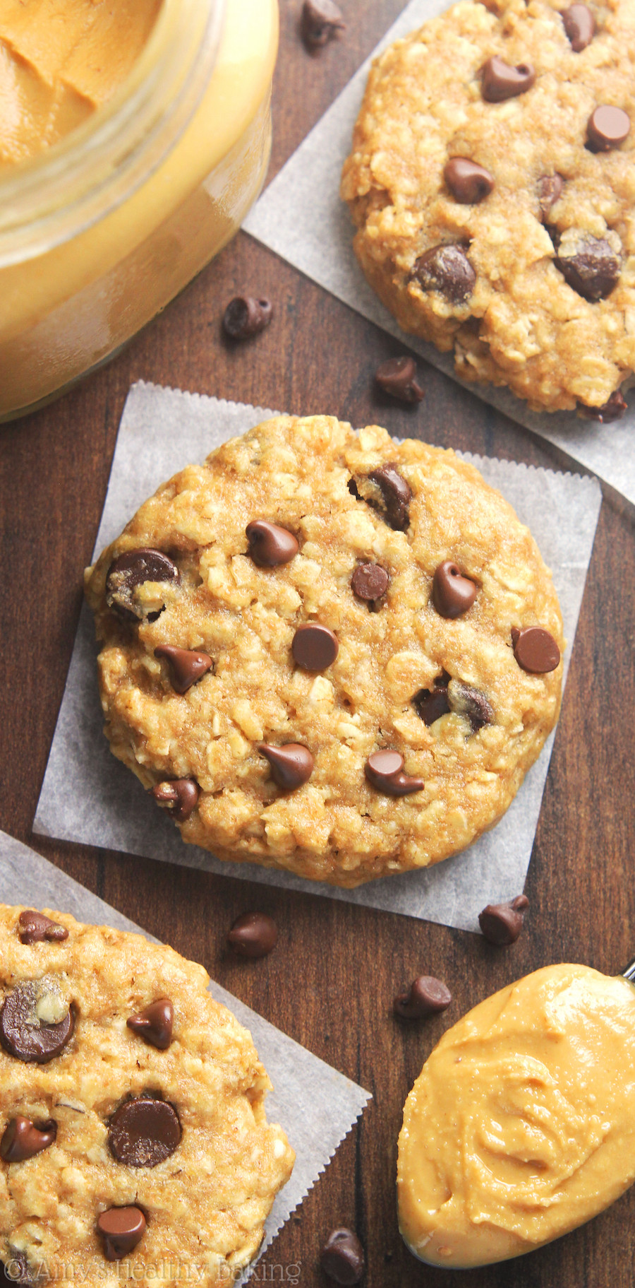 Healthy Oatmeal Peanut Butter Chocolate Chip Cookies
 healthy peanut butter oatmeal cookies