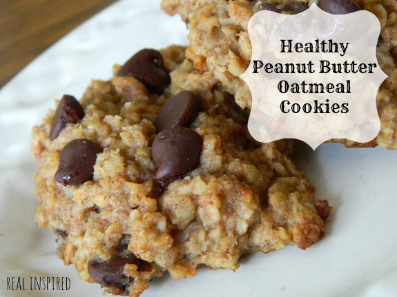 Healthy Oatmeal Peanut Butter Cookies
 Real Inspired Healthy Peanut Butter Oatmeal Cookies