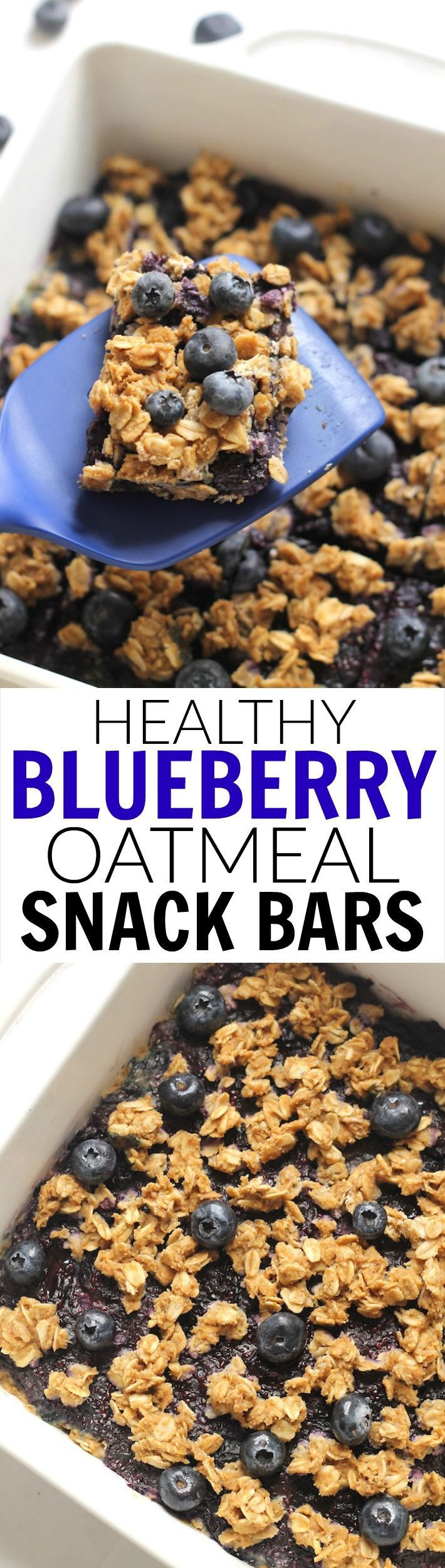 Healthy Oatmeal Snacks
 Healthy Blueberry Oatmeal Snack Bars made with no flour