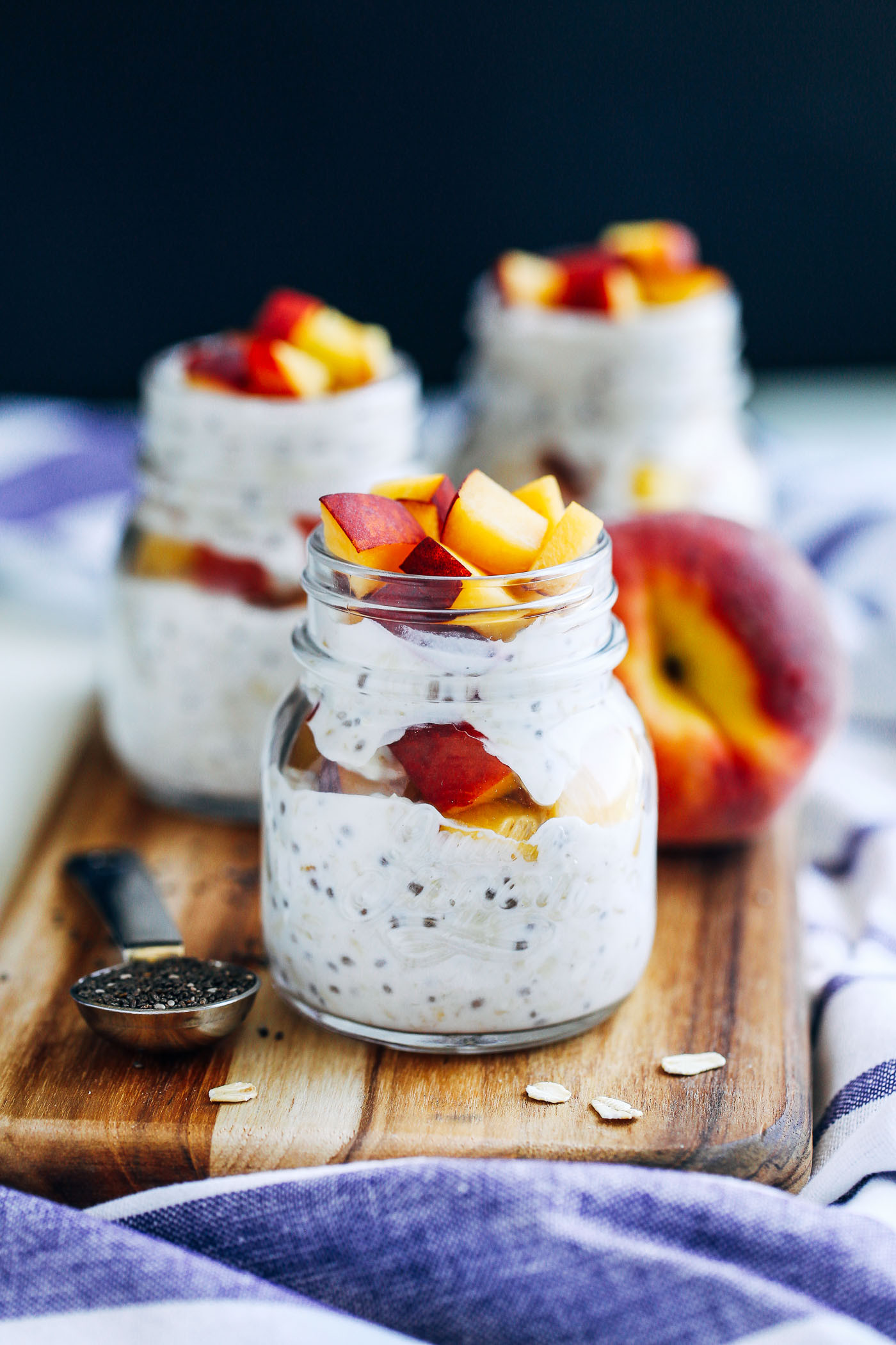 Healthy Oats Breakfast
 Overnight Peaches and Cream Chia Seed Oats Making Thyme