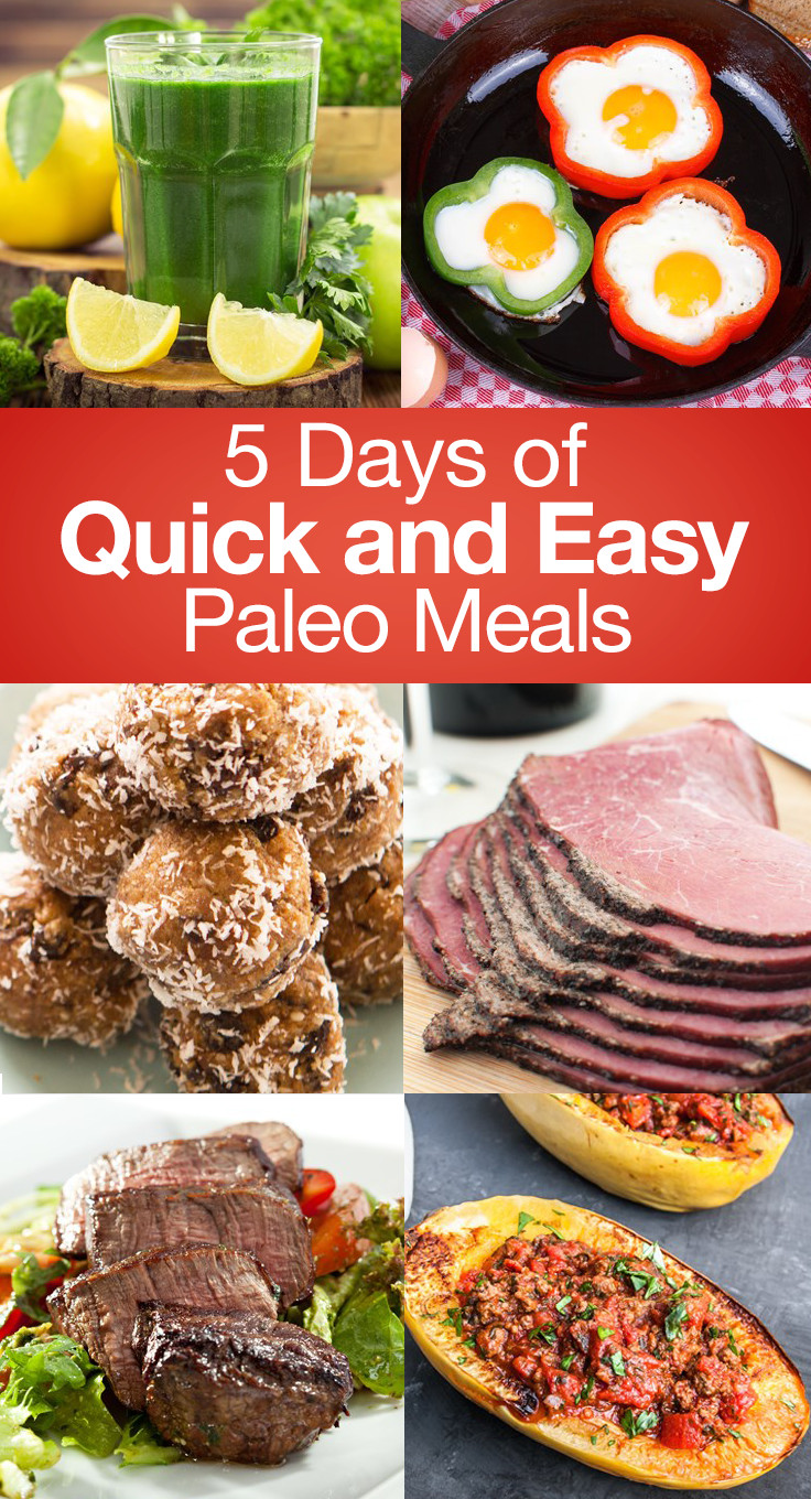 Healthy Paleo Dinners
 5 Days of Quick and Easy Paleo Meals