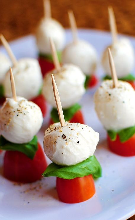 Healthy Party Appetizers
 Caprese Skewers with Balsamic Drizzle Recipe