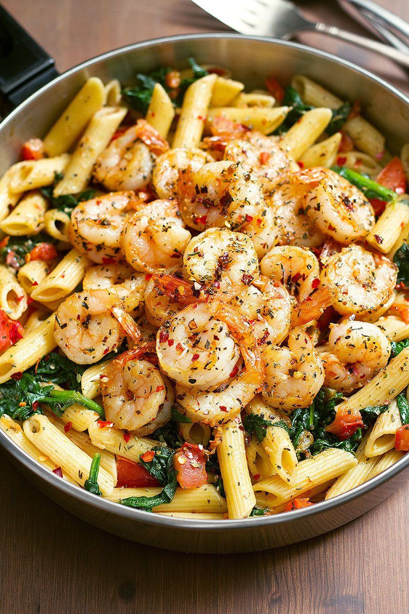 Healthy Pasta Dinners
 Shrimp Pasta Recipe with Tomato and Spinach — Eatwell101