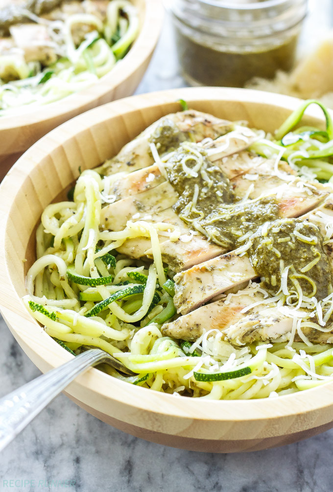 Healthy Pasta Noodles
 Pesto Chicken with Zucchini Noodles Recipe Runner