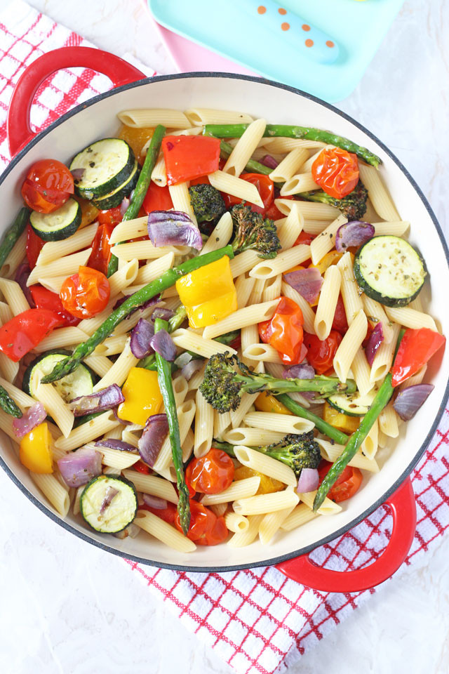 Healthy Pasta Salad
 Roasted Ve able Pasta Salad
