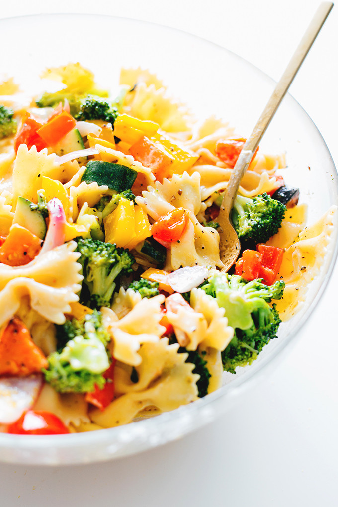 Healthy Pasta Salad Vegetarian
 Trippy Vegan Rainbow Pasta Salad