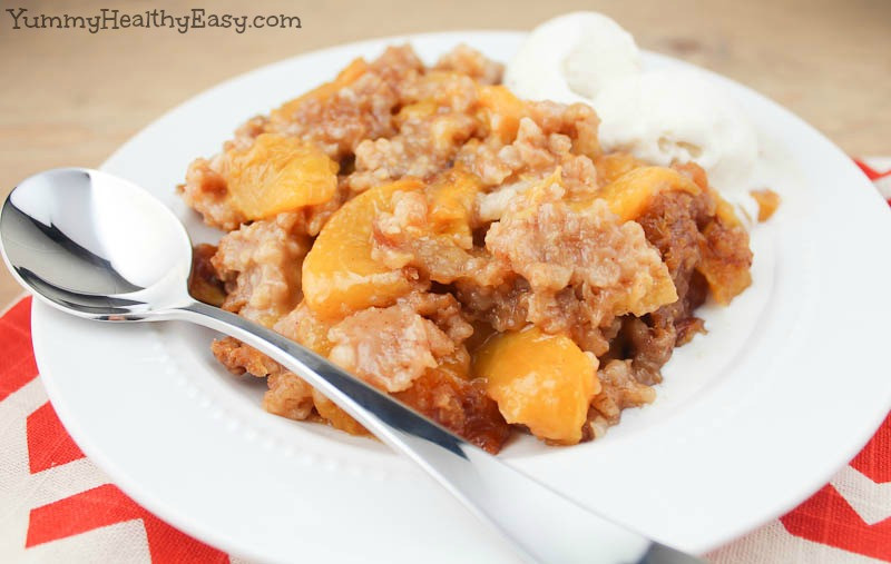 Healthy Peach Cobbler
 Slow Cooker Peach Cobbler Yummy Healthy Easy