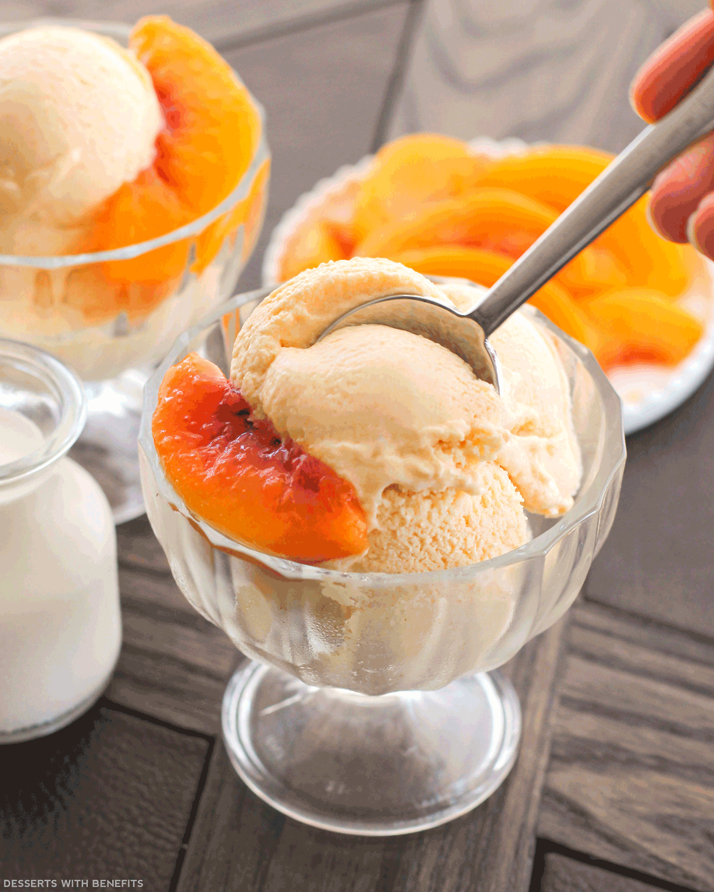 Healthy Peach Dessert Recipes
 Healthy Peaches and Cream Ice Cream Recipe No Sugar Added