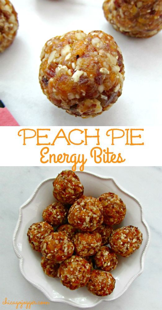 Healthy Peach Recipes
 Peach Pie Energy Bites a healthy no bake snack or