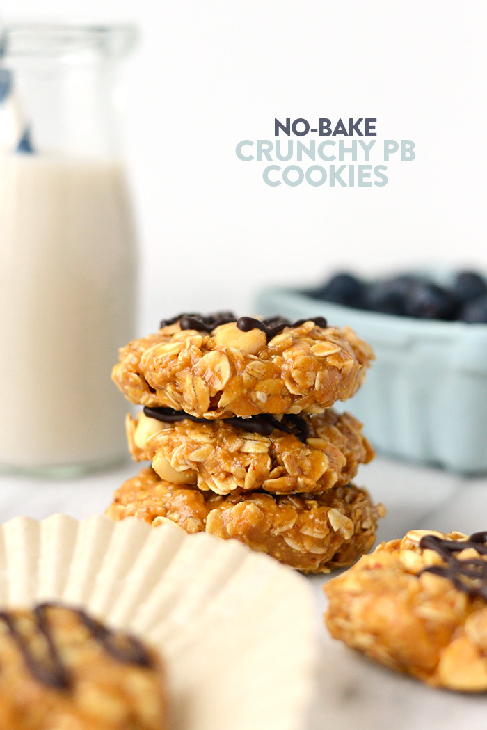 Healthy Peanut Butter No Bake Cookies
 Healthy No Bake Peanut Butter Cookies with Crunchy Peanuts