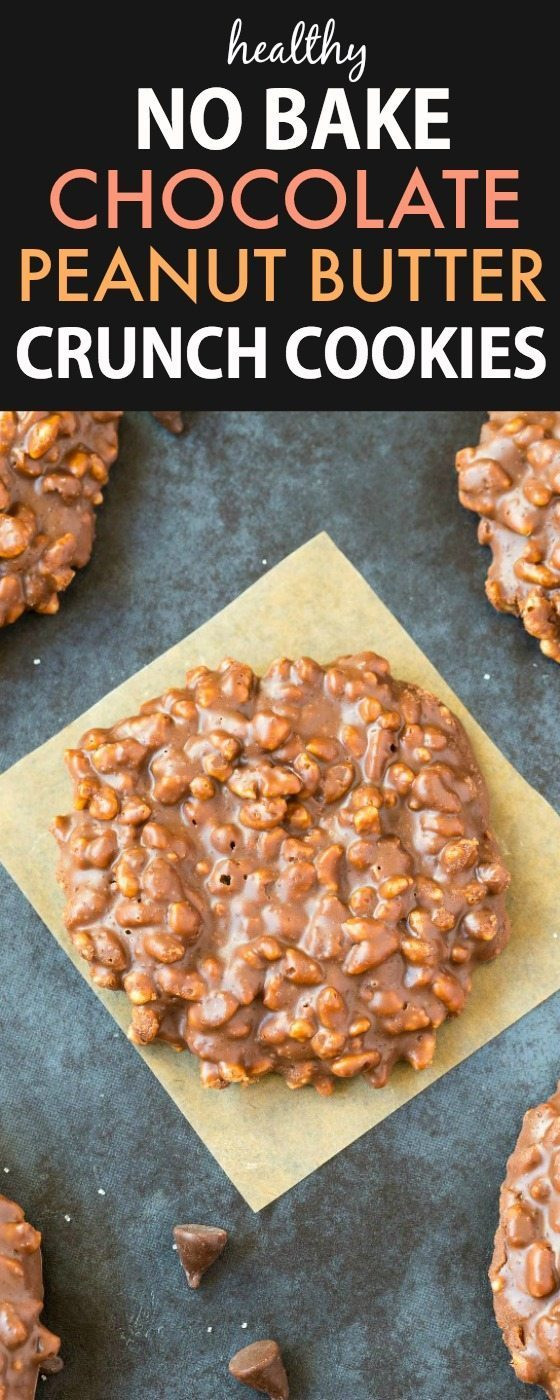 Healthy Peanut Butter No Bake Cookies
 Healthy No Bake Chocolate Peanut Butter Crunch Cookies