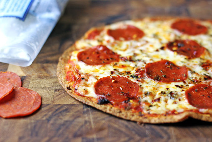 Healthy Pepperoni Pizza
 Tortilla Pepperoni Pizza Dinner then Dessert