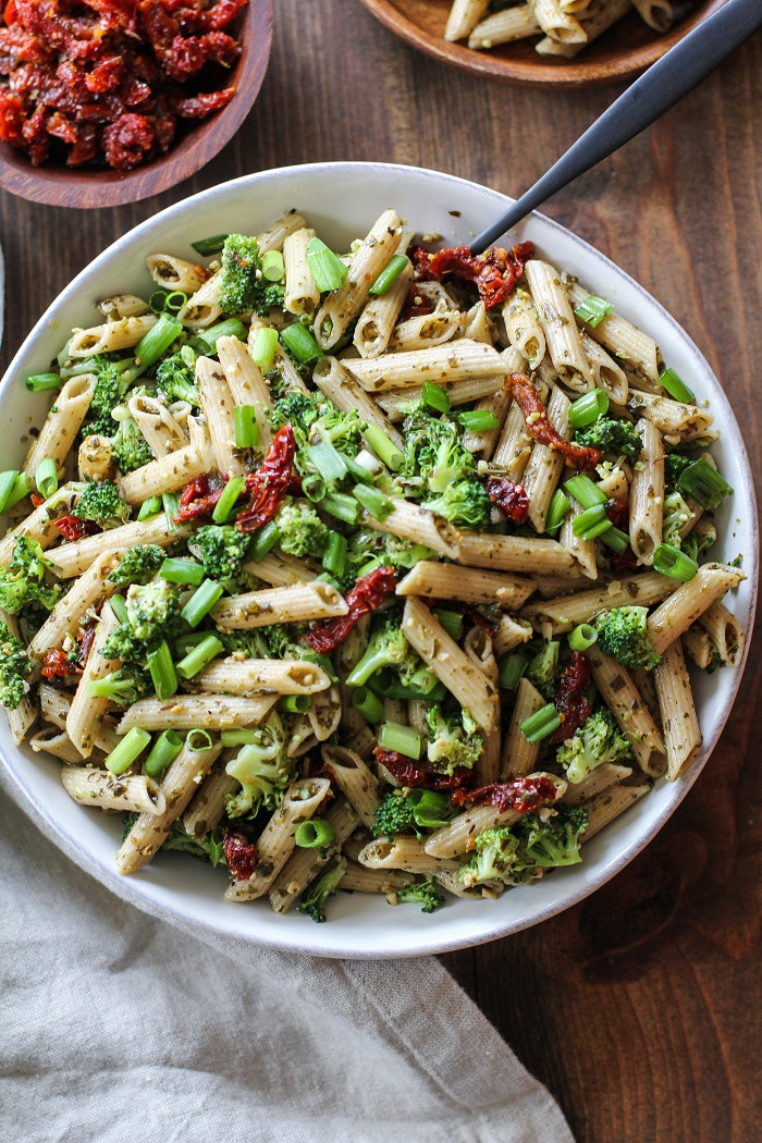 Healthy Pesto Pasta Salad Recipe
 Kale Pesto Pasta Salad with Sun Dried Tomatoes and