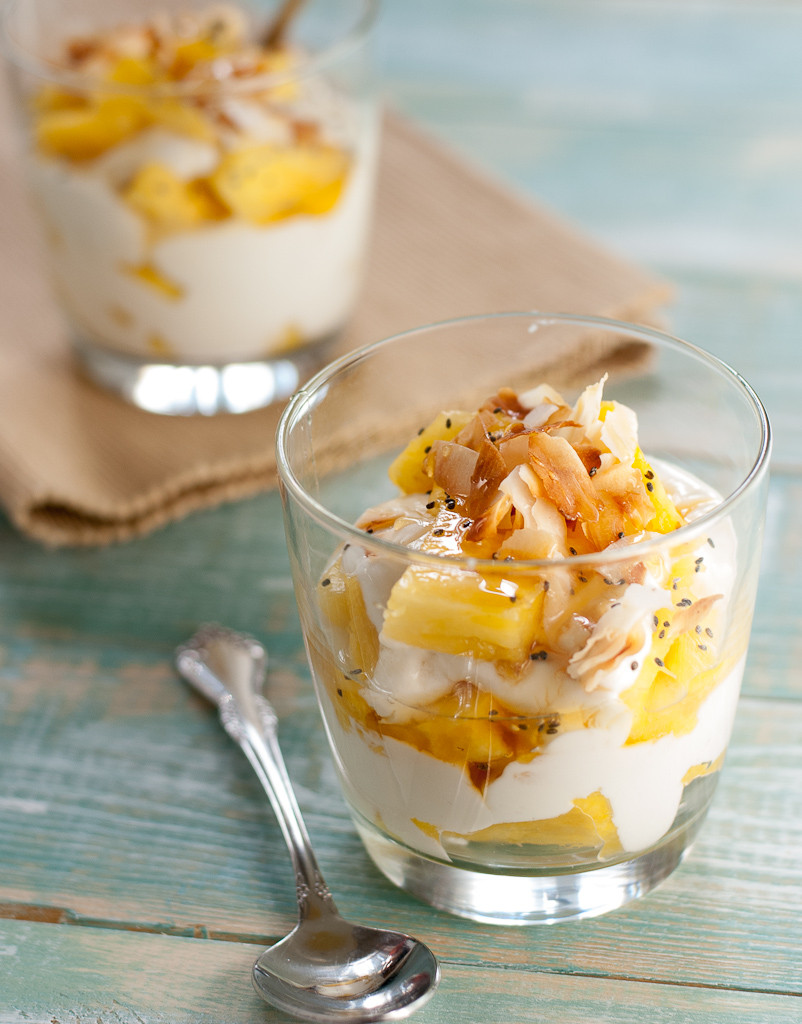 Healthy Pineapple Desserts
 Pina Colada Yogurt Parfaits