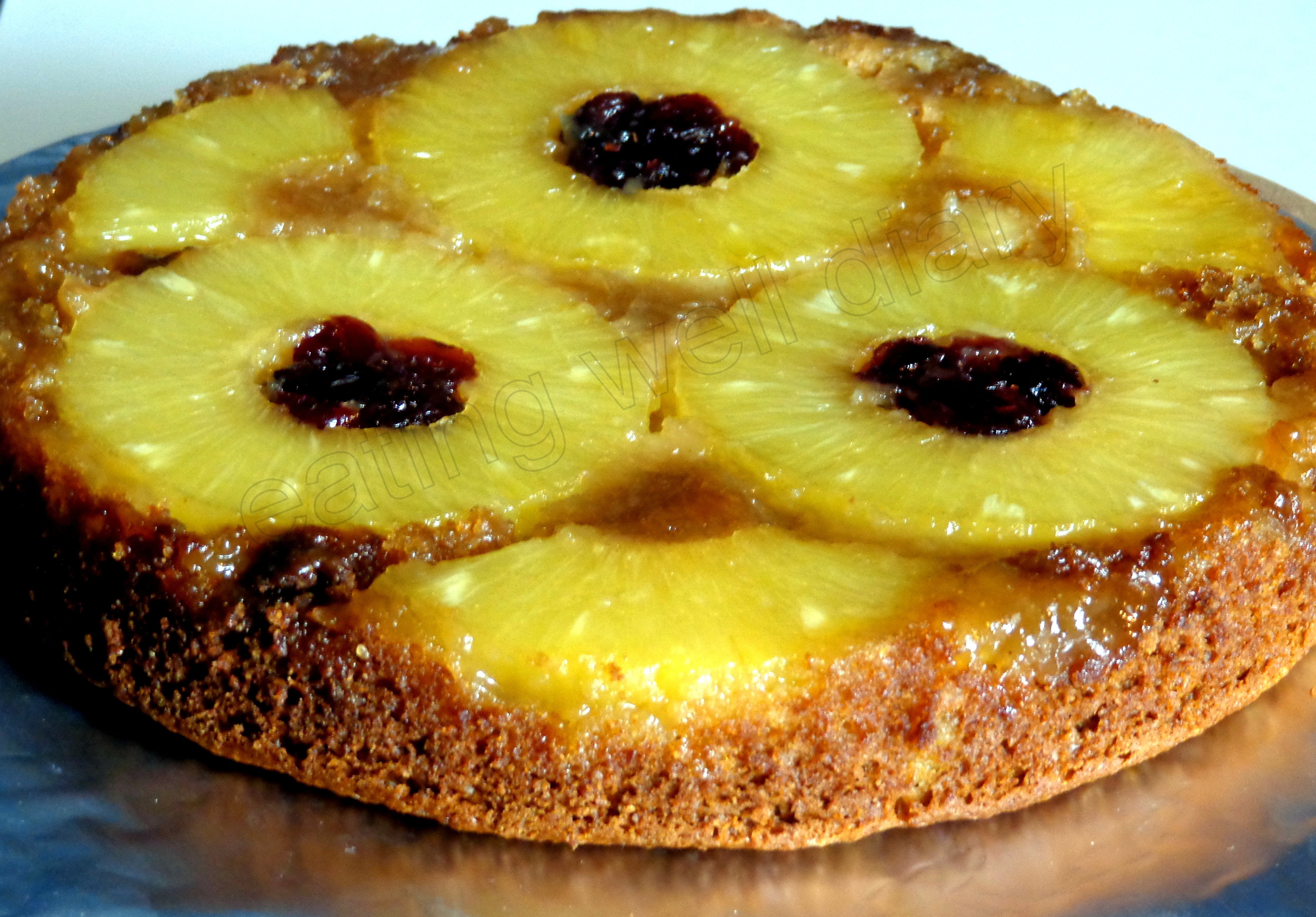 Healthy Pineapple Upside Down Cake
 whole wheat pineapple upside down cake EATING WELL DIARY