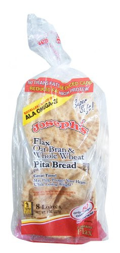 Healthy Pita Bread Brands
 Joseph s Pita Bread Flax Oat Bran & Whole Wheat Flour