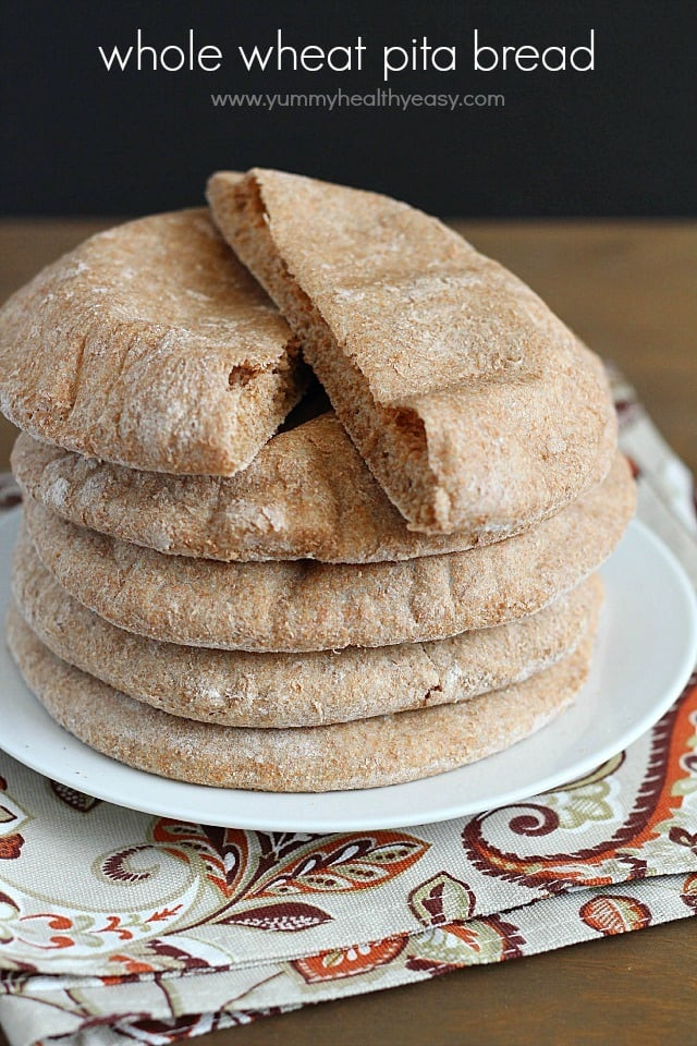 Healthy Pita Bread Recipe
 Homemade Whole Wheat Pita Bread Yummy Healthy Easy
