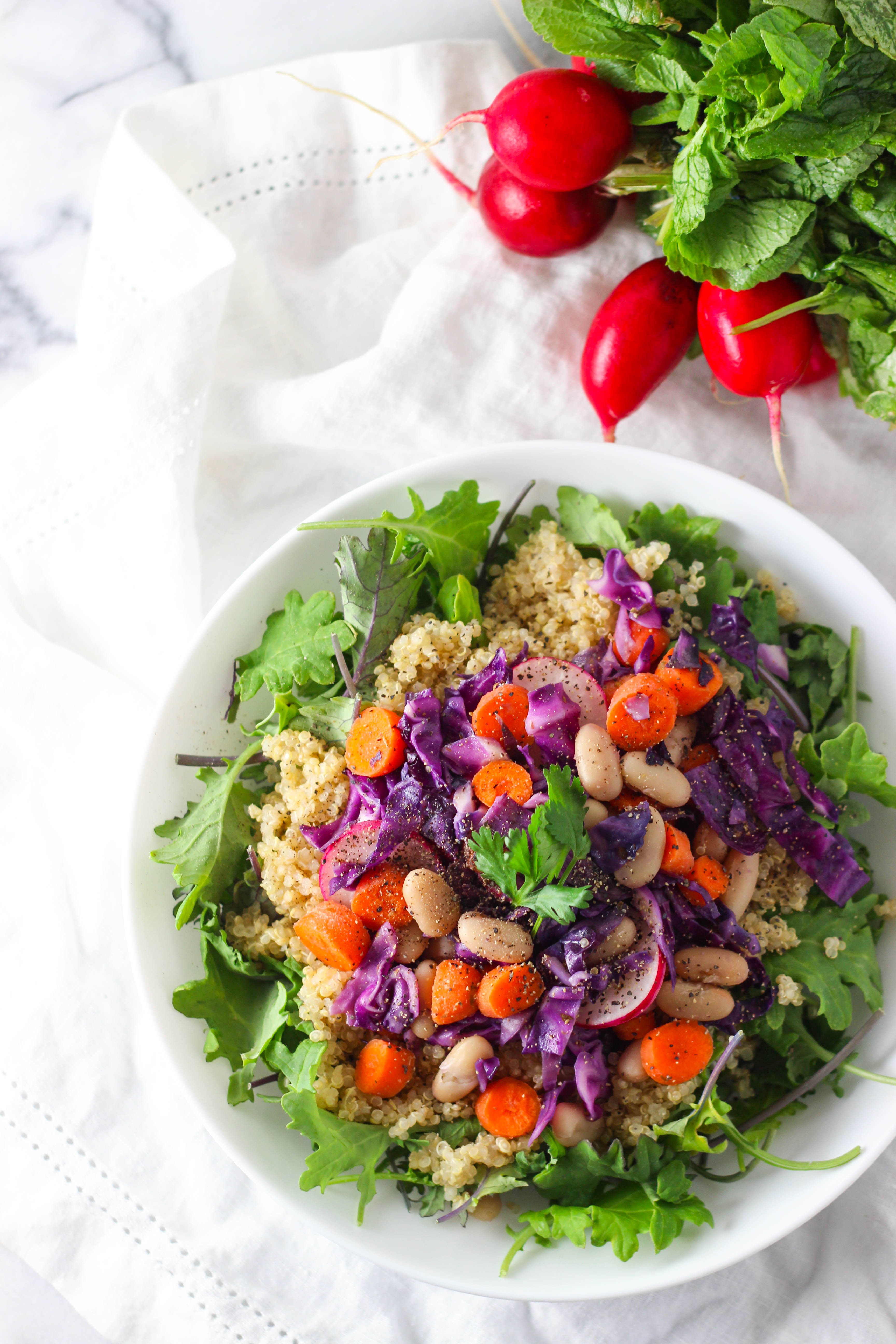 Healthy Protein Salads
 White Bean Quinoa Rainbow Salad Exploring Healthy Foods