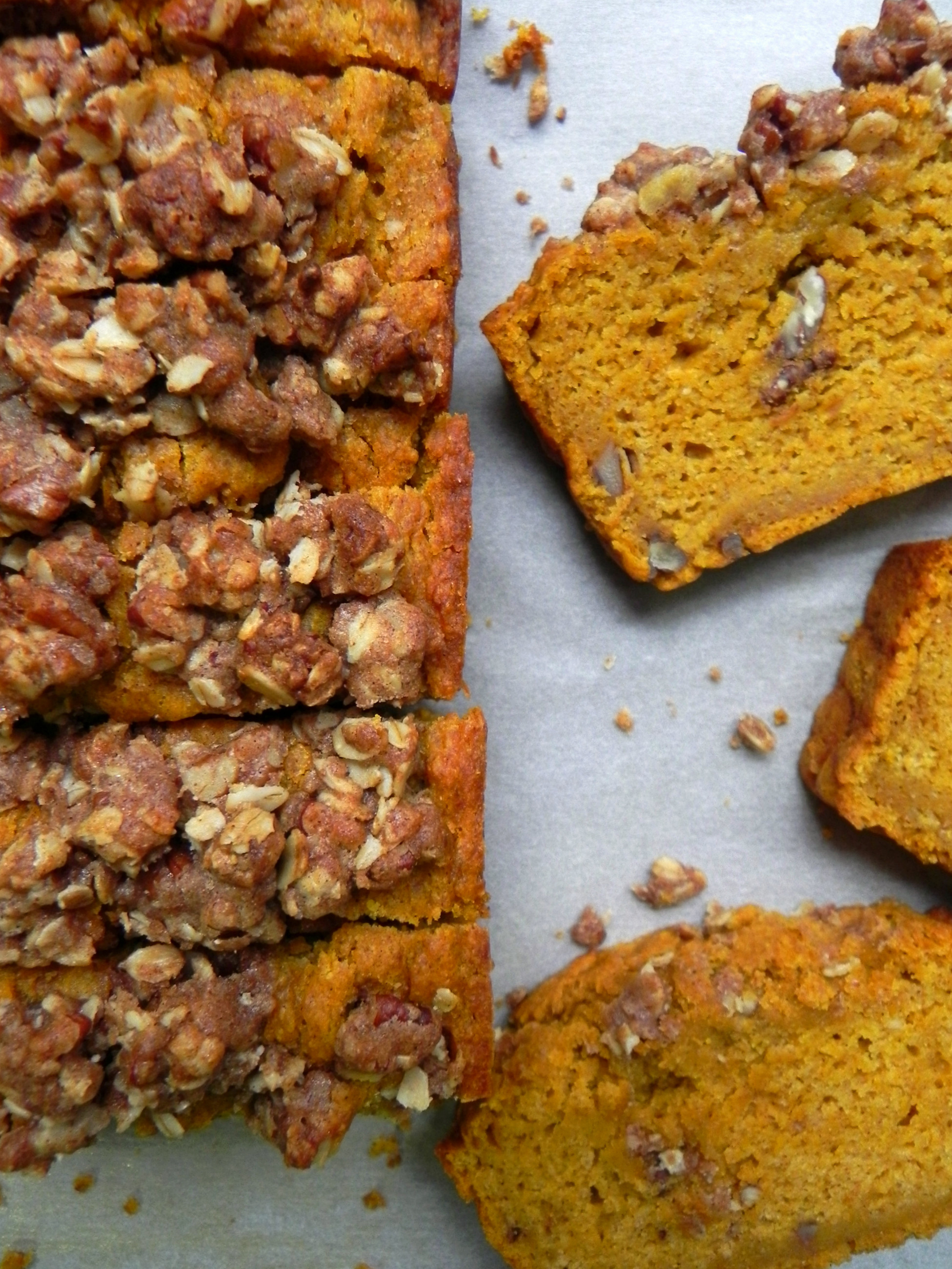 Healthy Pumpkin Bread
 Healthy Pumpkin Bread with Maple Pecan Crumble Vegan