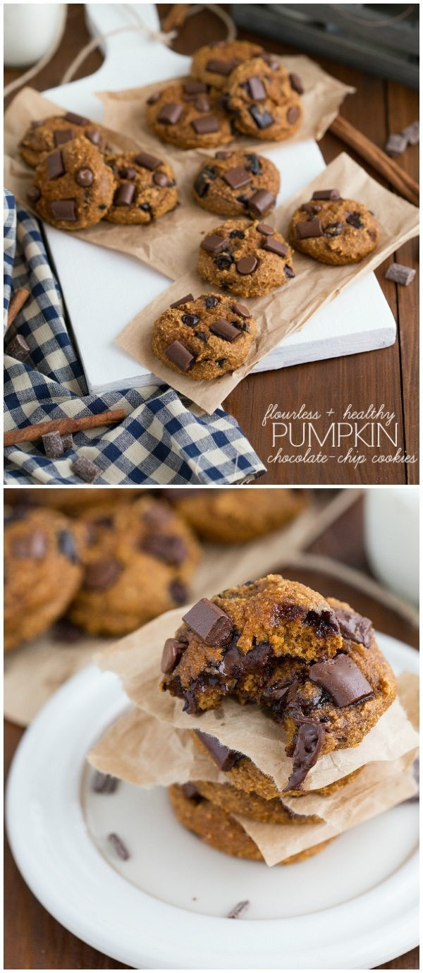 Healthy Pumpkin Cookies
 Flourless & Healthy Pumpkin Chocolate Chip Cookies