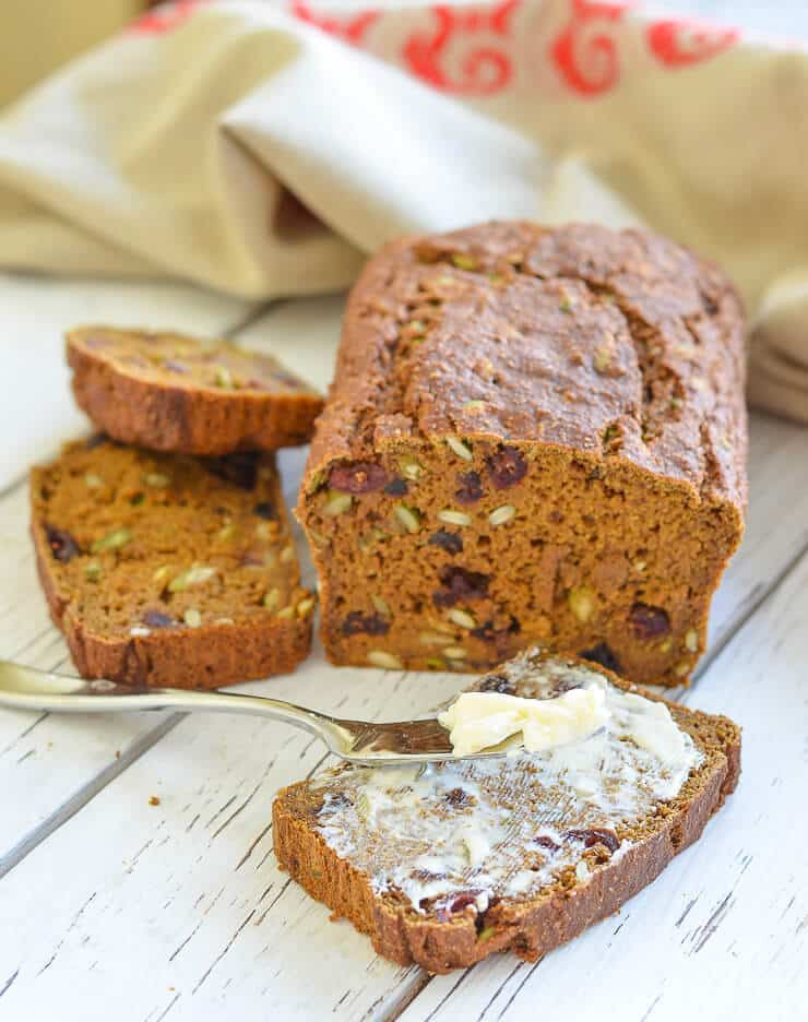 Healthy Pumpkin Cranberry Bread
 Vegan Pumpkin Bread with Cranberries & Pumpkin Seeds A