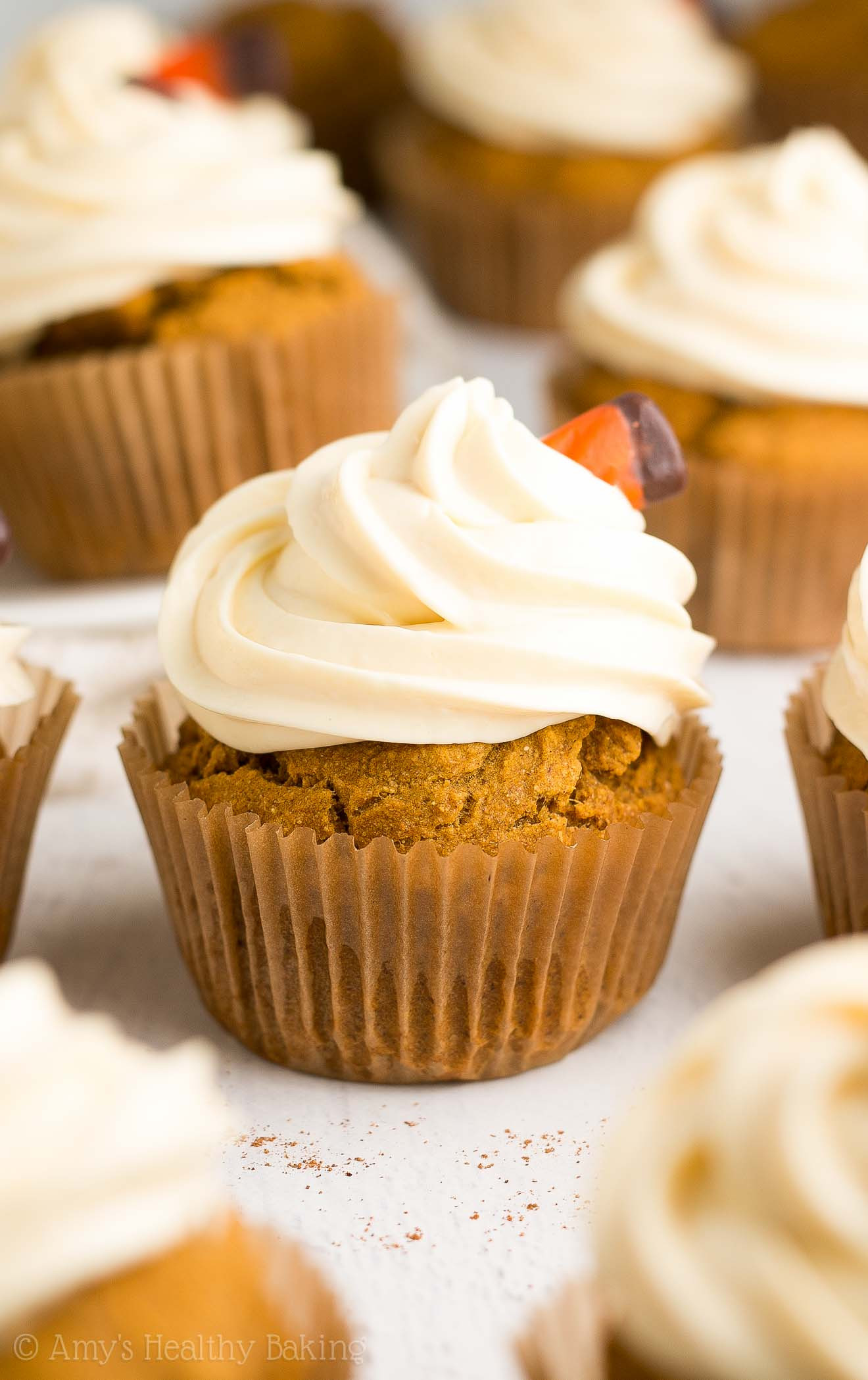 Healthy Pumpkin Cupcakes
 Healthy Pumpkin Cupcakes with Cream Cheese Frosting