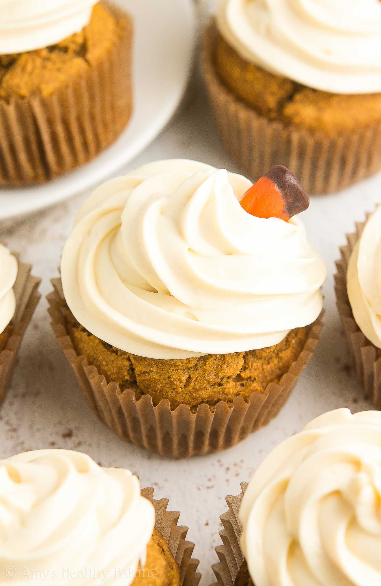 Healthy Pumpkin Cupcakes
 Healthy Pumpkin Cupcakes with Cream Cheese Frosting