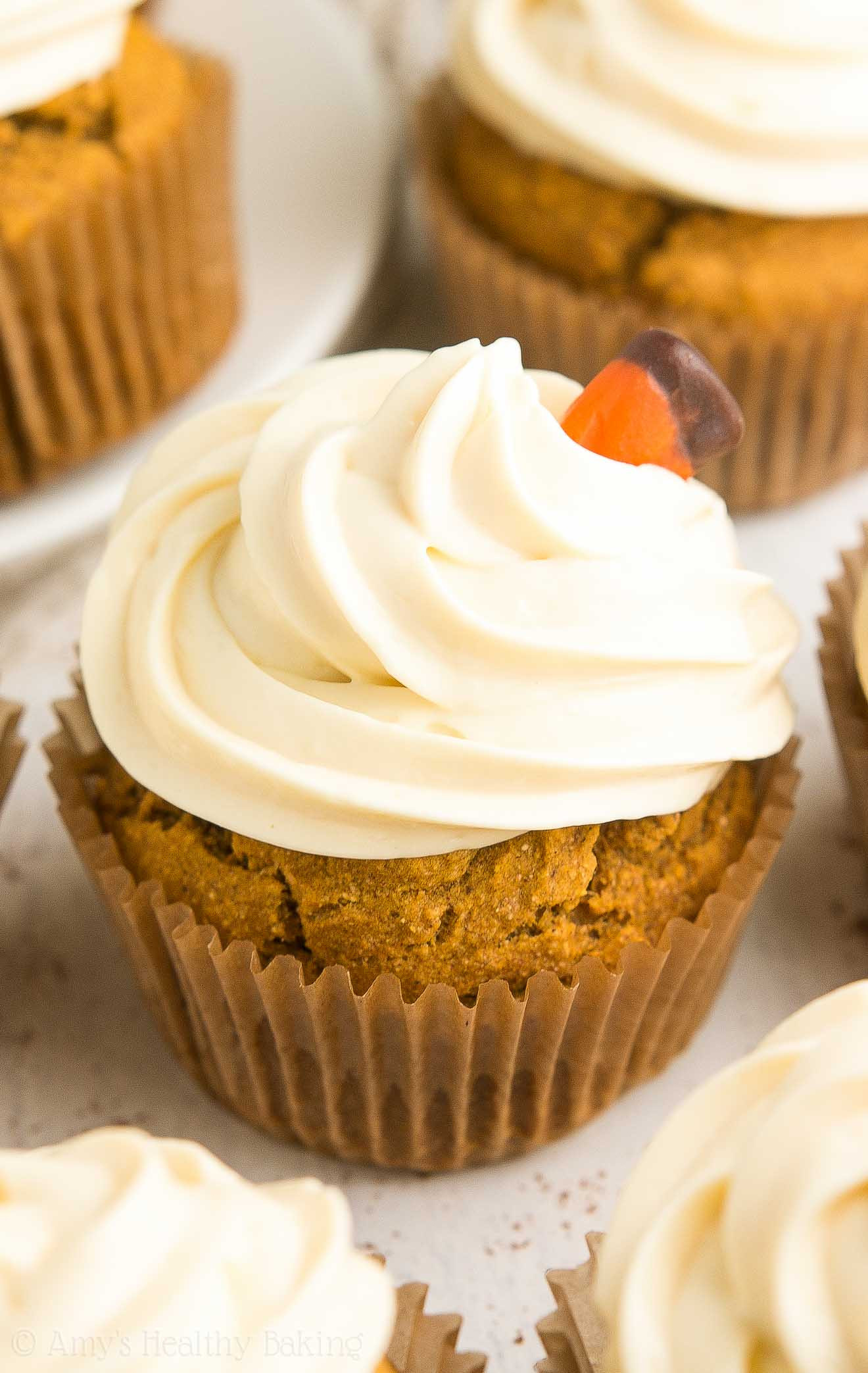 Healthy Pumpkin Cupcakes
 Healthy Pumpkin Cupcakes with Cream Cheese Frosting