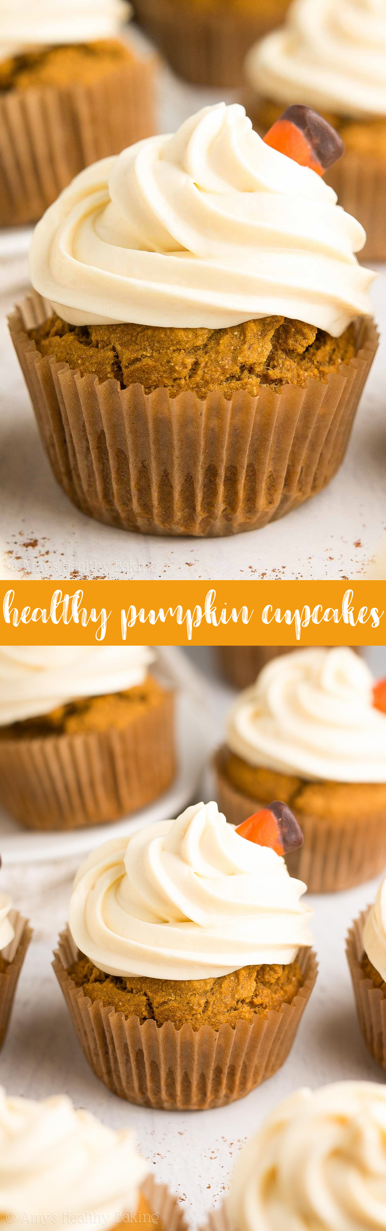 Healthy Pumpkin Cupcakes
 Healthy Pumpkin Cupcakes with Cream Cheese Frosting