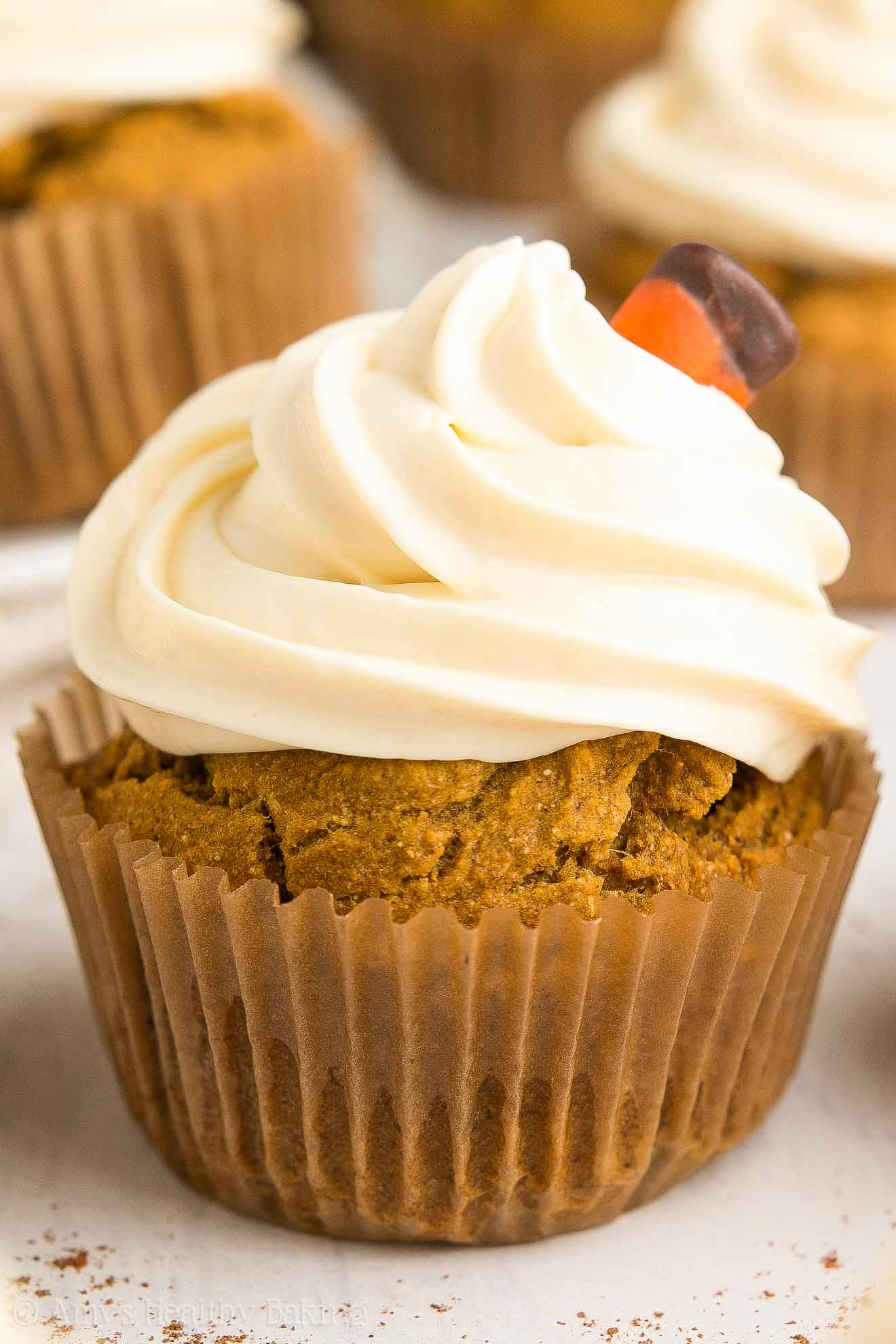Healthy Pumpkin Cupcakes
 Healthy Pumpkin Cupcakes with Cream Cheese Frosting