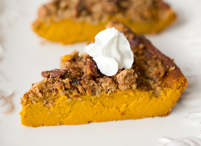 Healthy Pumpkin Pie Recipe No Crust
 Crustless Pumpkin Pie with Pecan Streusel