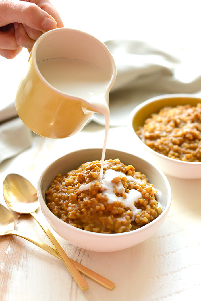 Healthy Pumpkin Pie Recipe With Almond Milk
 Healthy Pumpkin Pie Rice Pudding Fit Foo Finds